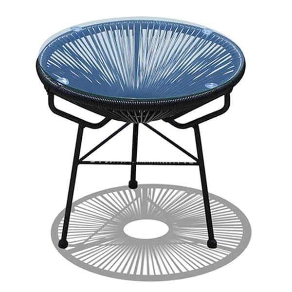 Harmonia Living HL-ACA-ST-JBB Acapulco Jet Black Side Table or Ottoman