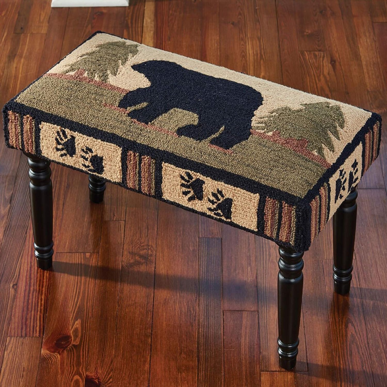 Park Designs Adirondack Bear Hooked Bench