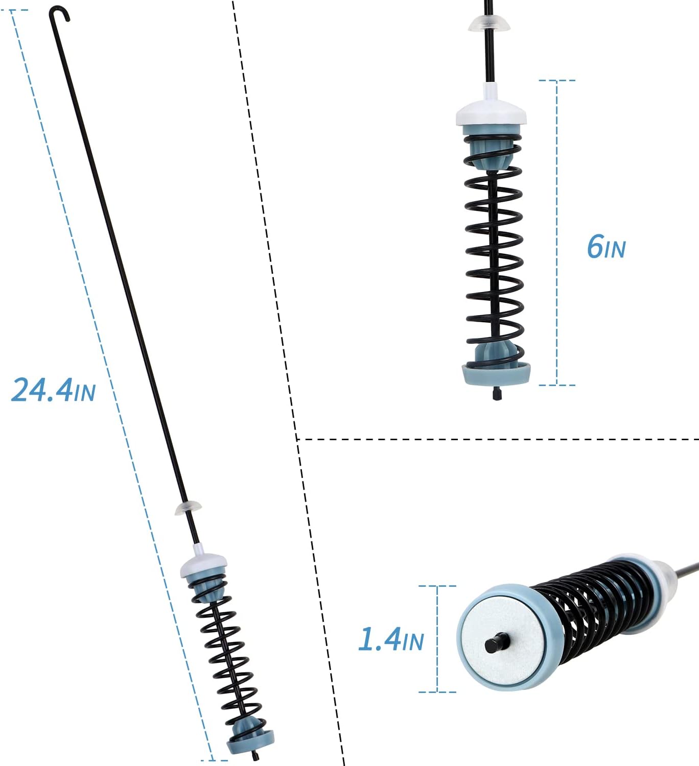 W10780044 suspension rod Compatible with Whirlpool Maytag Kenmore Amana Crosley Inglis WTW4900BW0 WTW5500BW0 MVWC415EW0 11021492310 Pack of 2