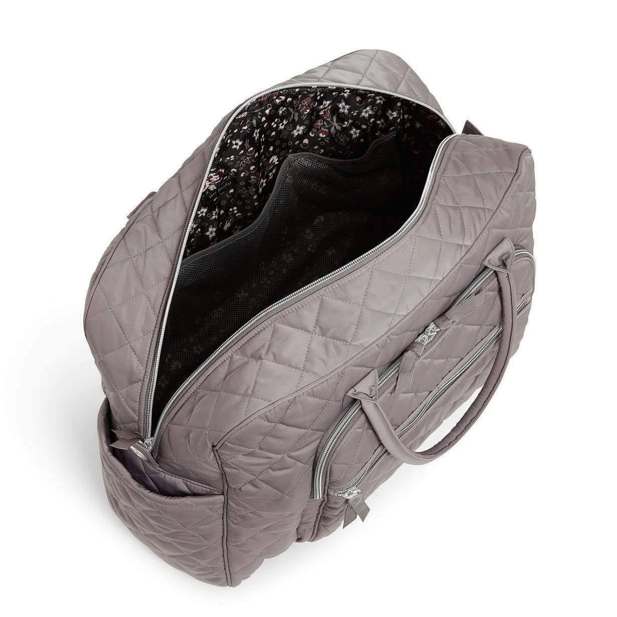 Vera Bradley Performance Twill Compact Weekender Travel Bag - Tranquil Gray/Silver