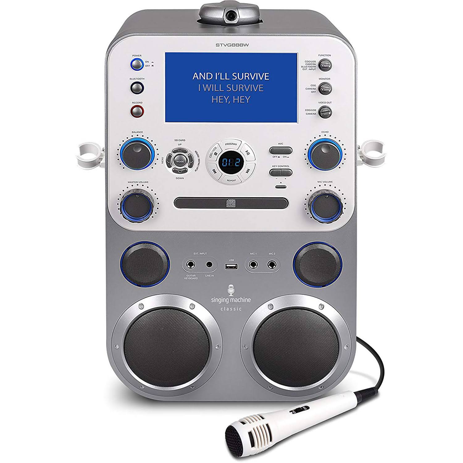 The Singing Machine STVG888 CD+G/MP3/CD/MP3+G Karaoke Player with Bluetooth