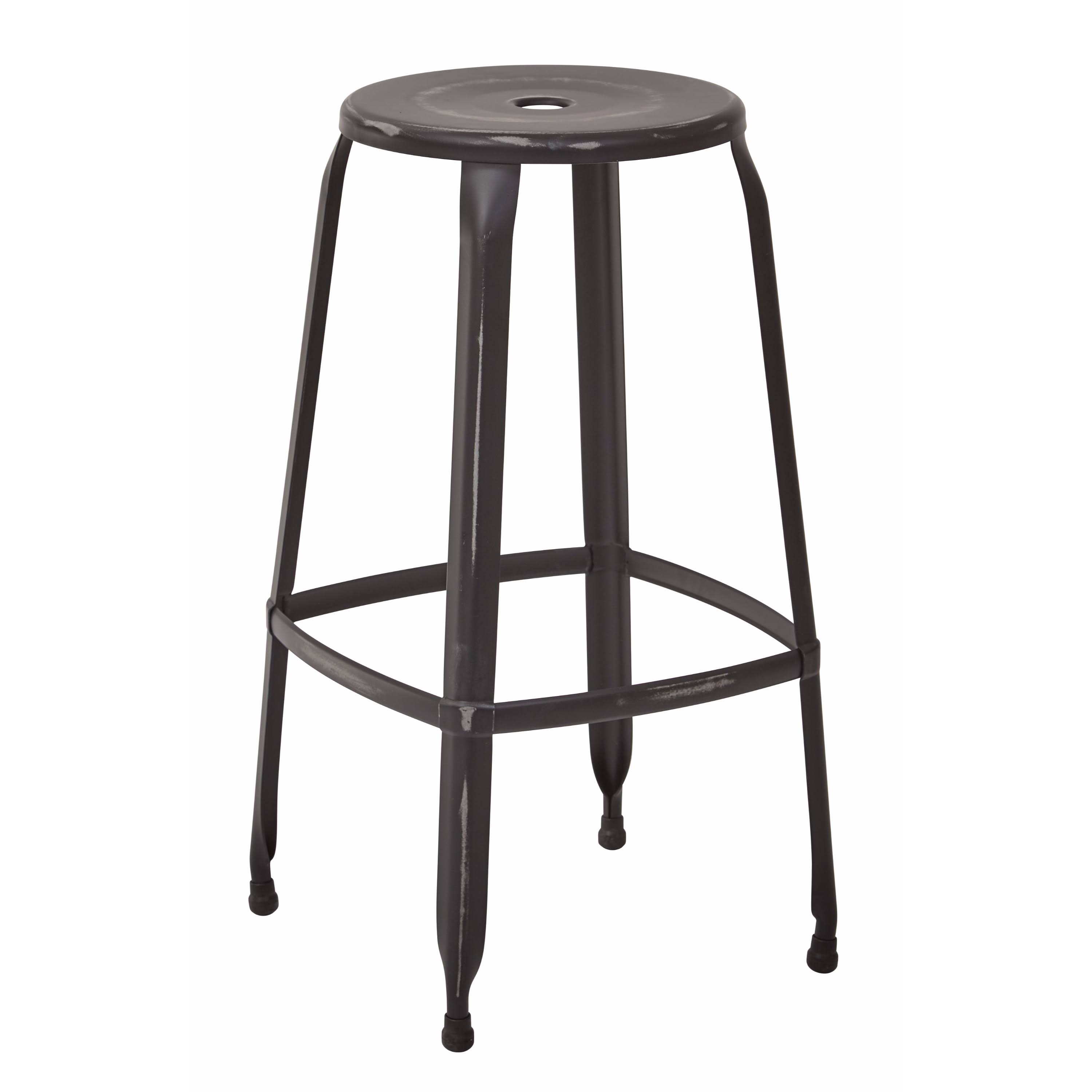 Office Star Newark 30x22 Metal Barstool Antique White/2-Pack