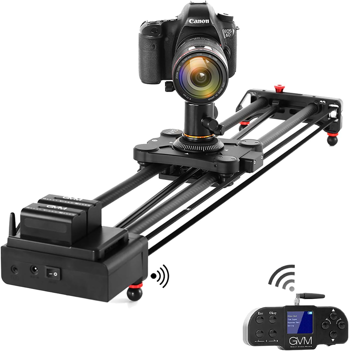 GVM Video Slider,Wireless Carbon Fiber Motor Camera Slider with Bluetooth Remote & Mobile App Control,31”/80cm Electronic Camera Slider Auto Loop Track System Shooting Equipped