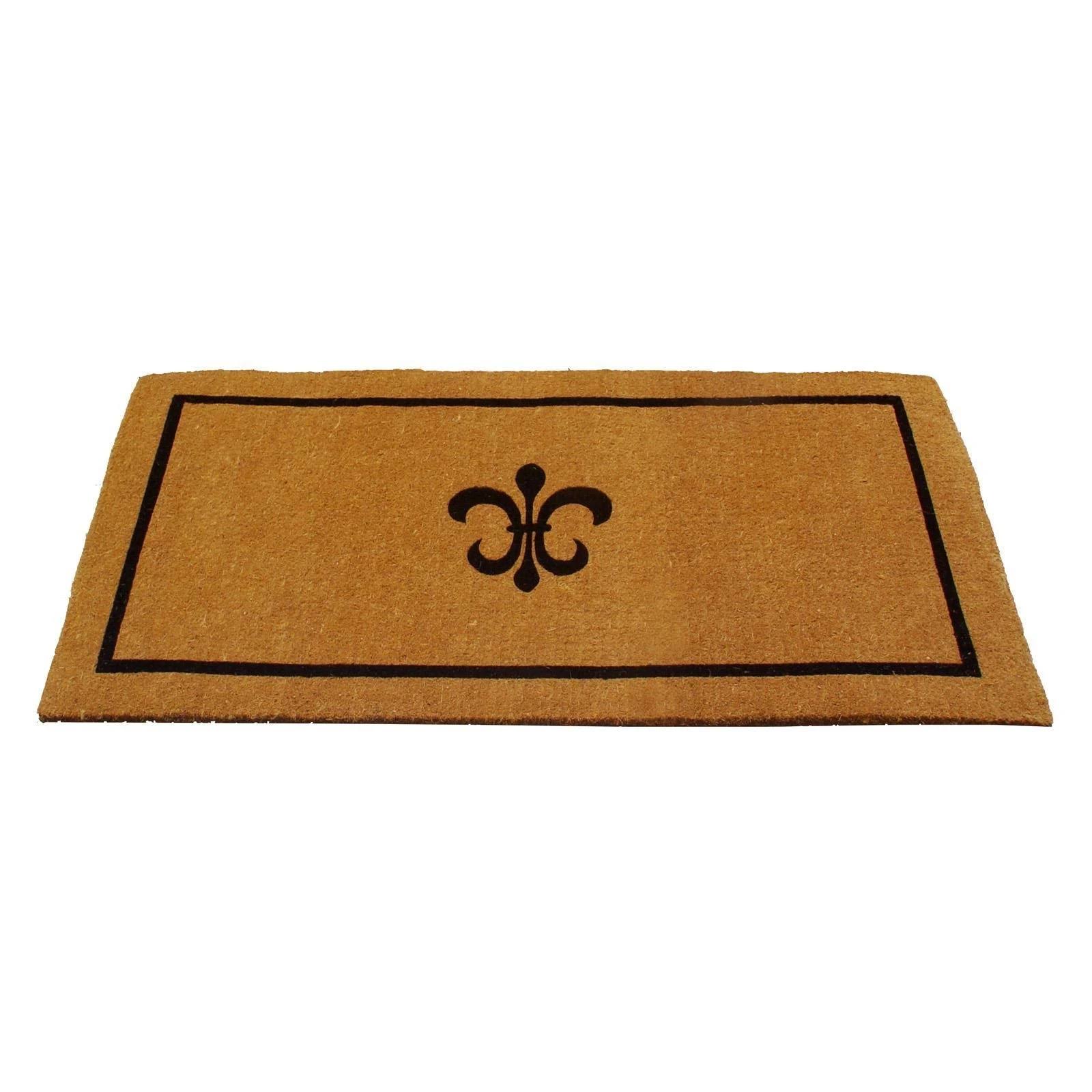 Entryways Black Fleur De Lis Outdoor Doormat