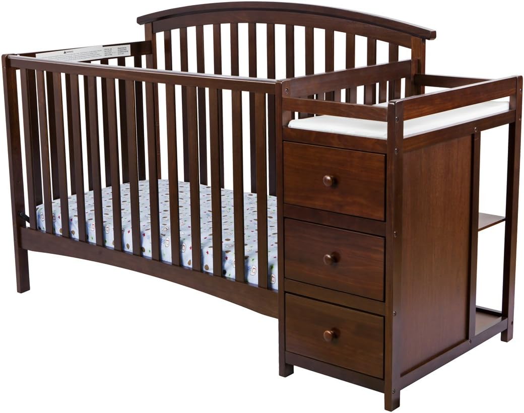 Dream On Me Niko 5-in-1 Convertible Crib with Changer in Espresso, Greenguard Gold Certified , 69x33.2x39 Inch (Pack of 1)