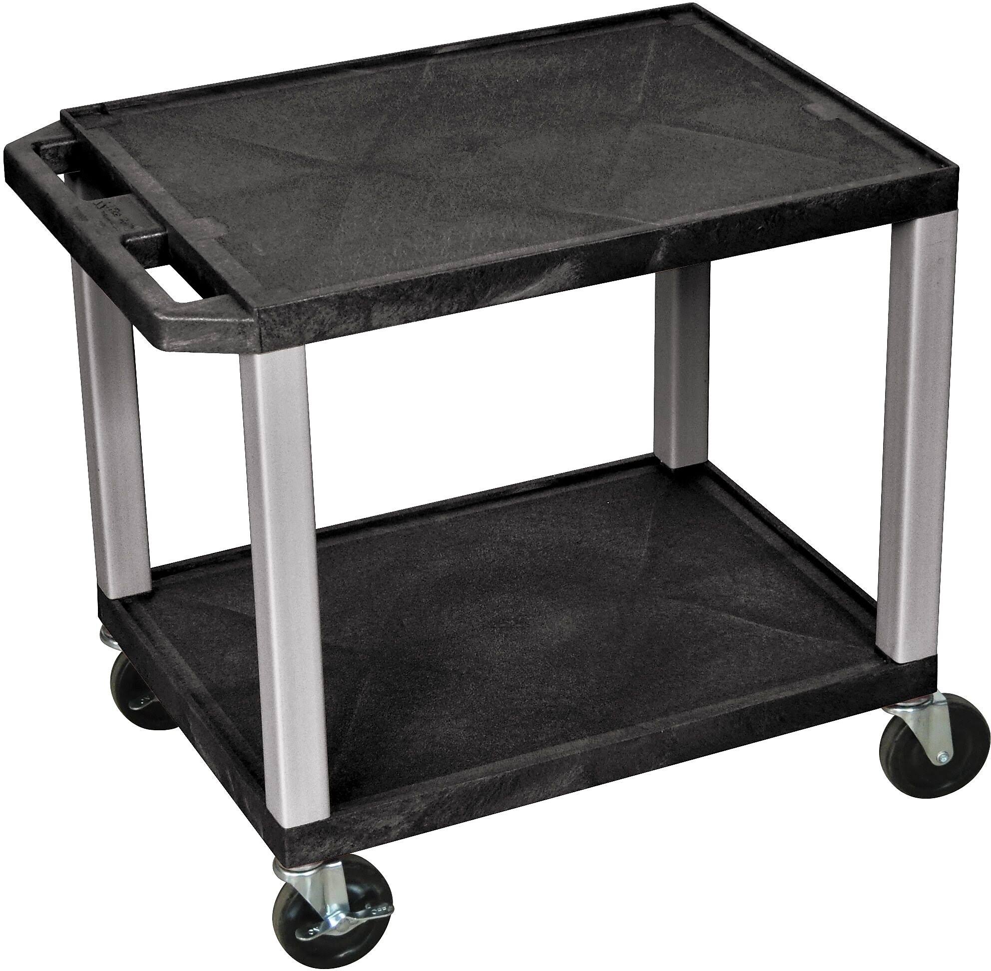 H. Wilson WT26E-N Black Tuffy Cart - Nickel