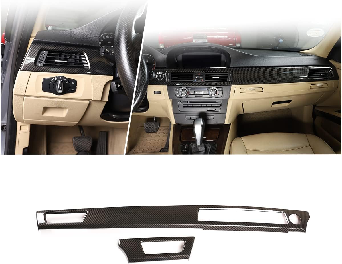 YIWANG ABS Carbon Fiber Car Interior Dashboard Panel Cover Trim Decoration Stickers for BMW 3 Series E90 2005-2012 Auto Accessories