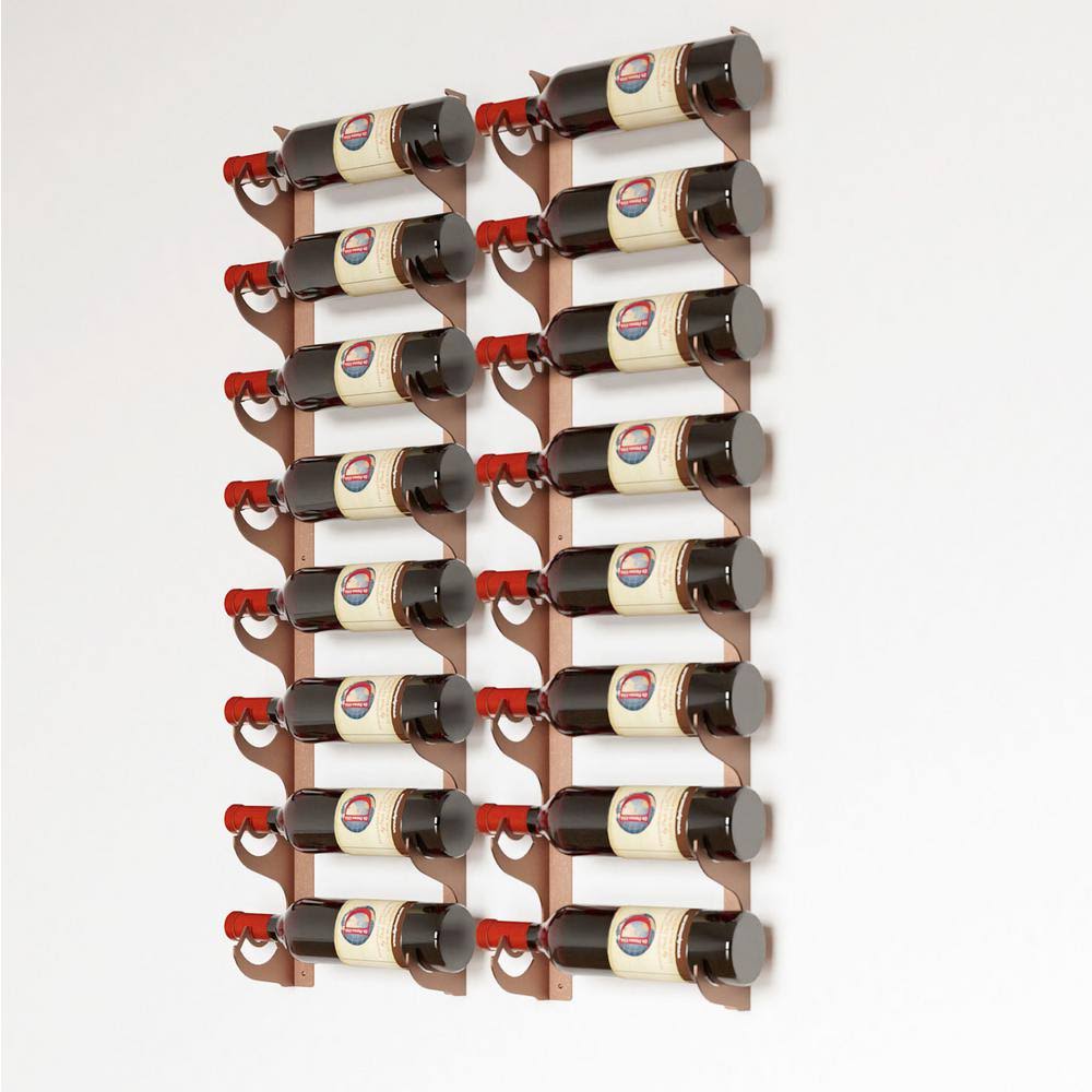 di Prima USA 16-Bottle Brown Multi-Section Wall Mounted Wine Rack