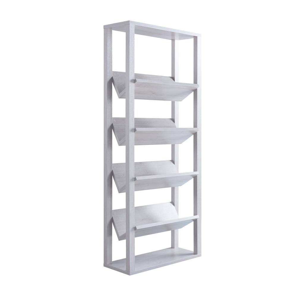 Furniture of America Rubus 71 in. White Faux Wood 5-Shelf Etagere Bookcase with Open Back