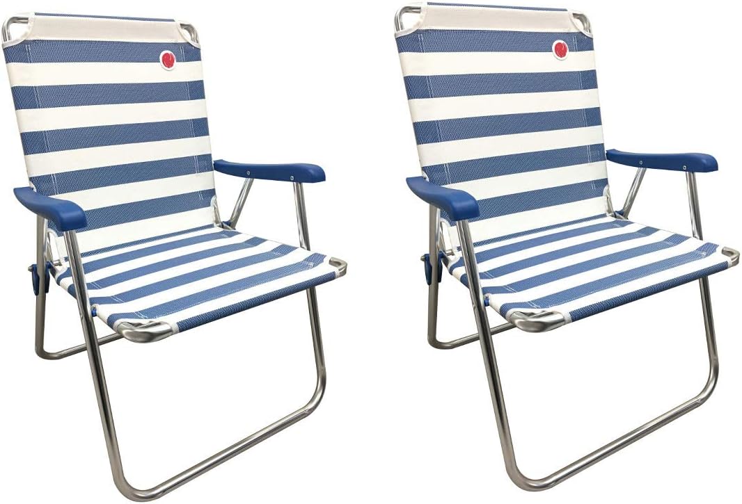 OmniCore Designs New Standard Folding Camp/Lawn Chair (2 Pack) - Red/White