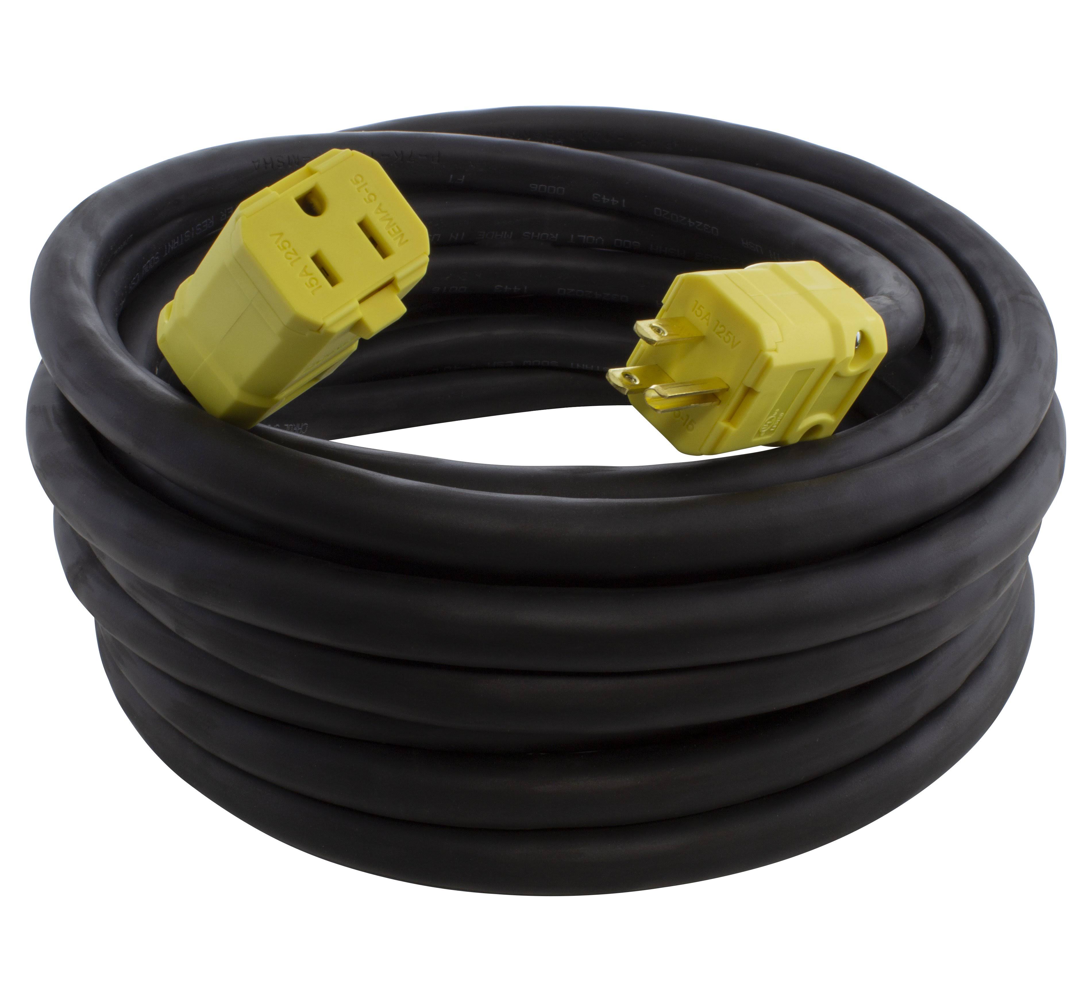 AC Works [SD515PR] SOOW 10 Gauge NEMA 5-15 15A 125V Over Kill Super Duty Rubber Extension Cord 75ft.