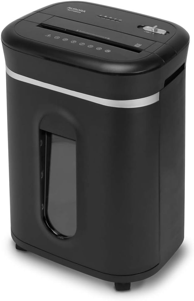 Aurora AU1220XA 12 Sheet Crosscut Paper and Credit Card Shredder with 5.2 gal Wastebasket Pack of 2