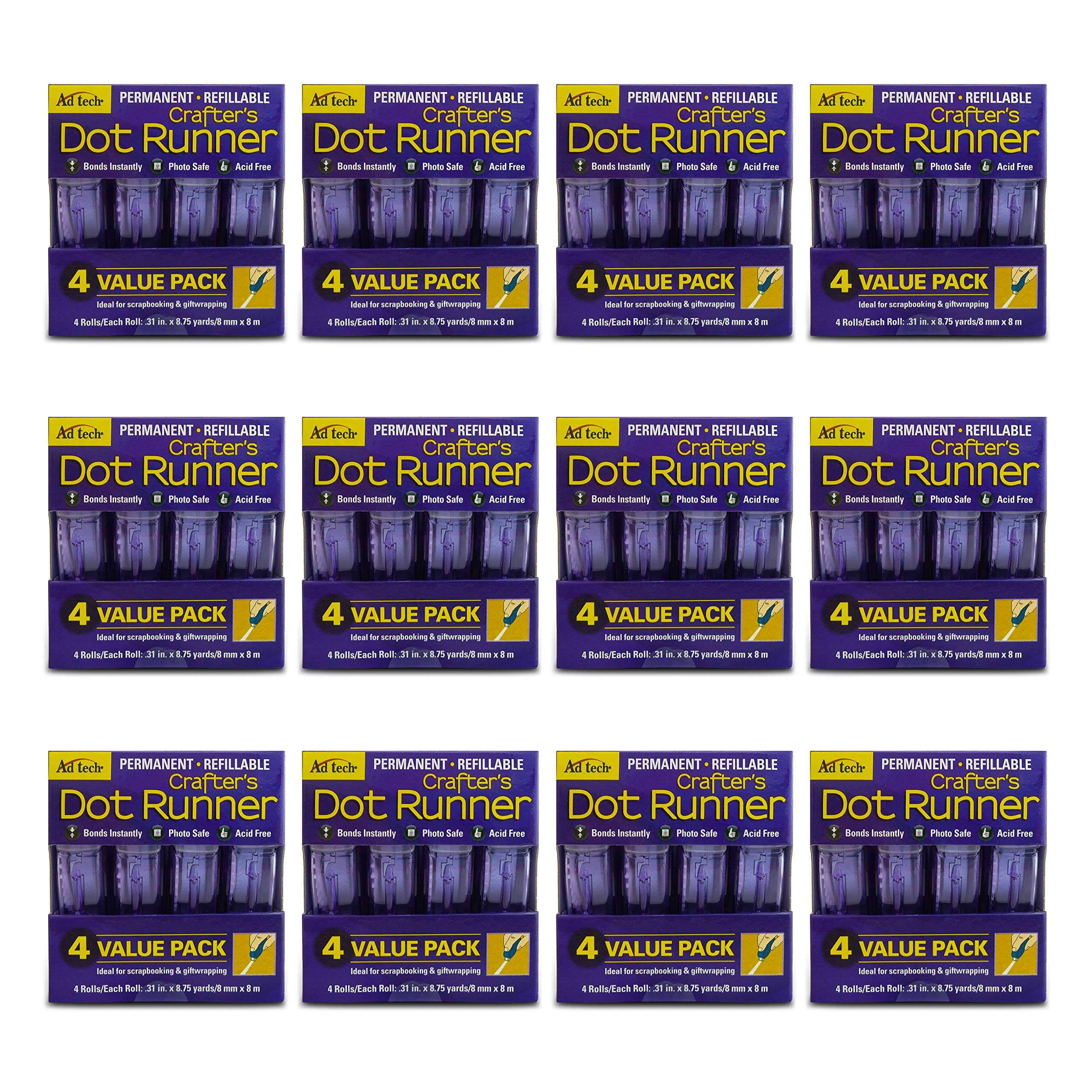 Adtech 05698-CASE Dot Glue Runner-Case Pack, Purple 12 Pack