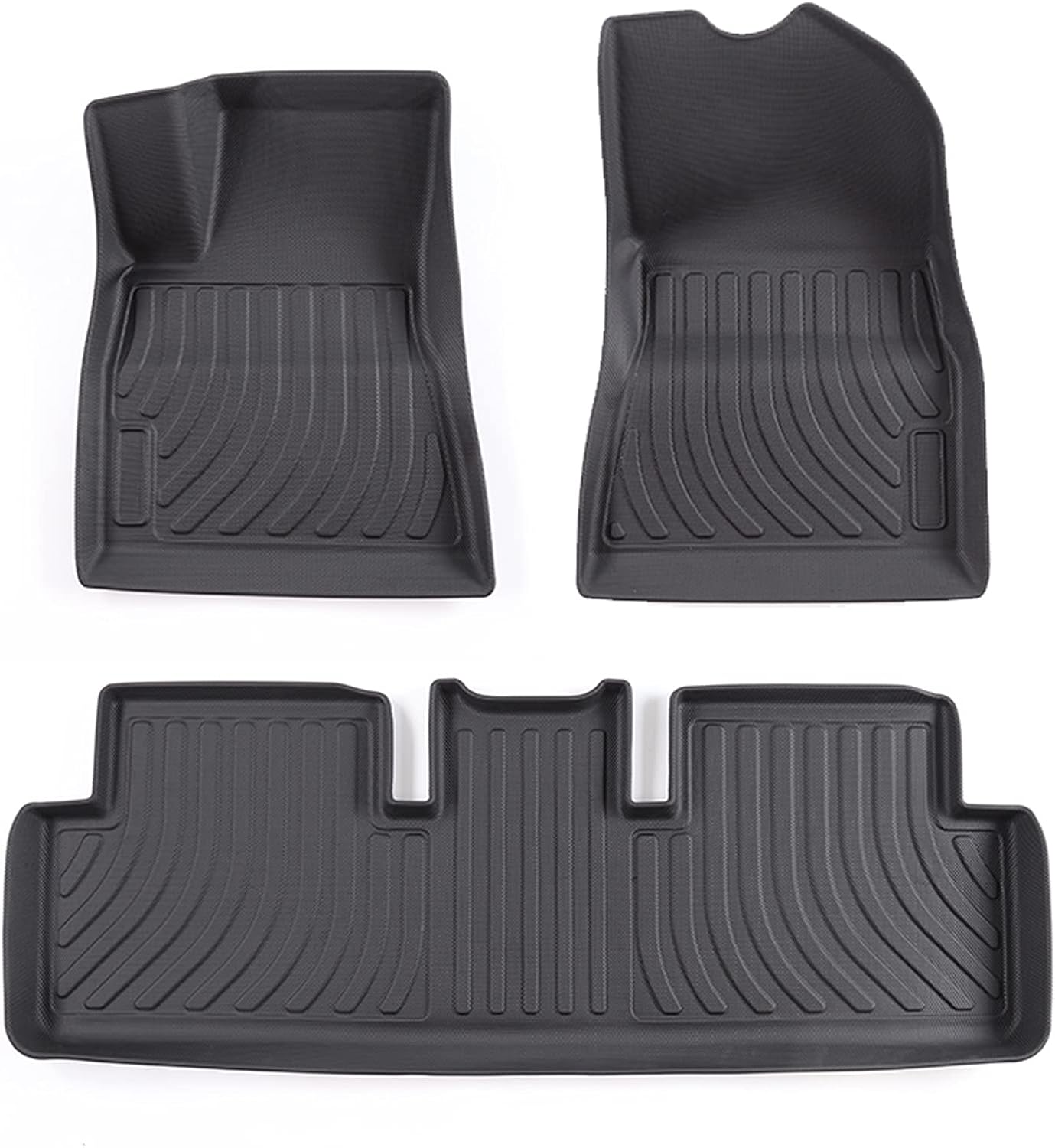 Upgrated RUIYA 3PCS Floor Mats for 2021+ Tesla Model3 Model 3 Trunk Liner Tray Cover Standard Fit All-Weather Protection Waterproof Protector Heavy Duty Rubber Mat Tesla Car Accessories