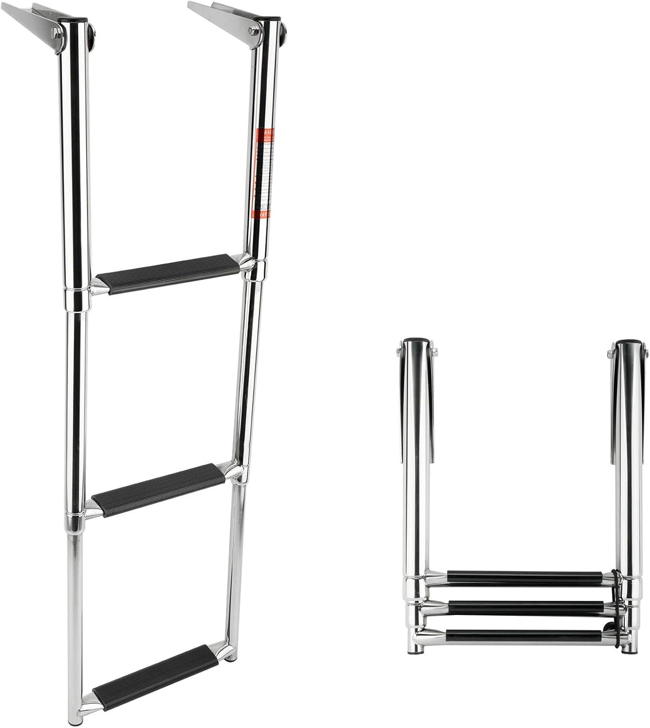Amarine Made Boat Ladder, 3 Step Stainless Steel Telescoping Boat Ladder Swim Step Pack of 2