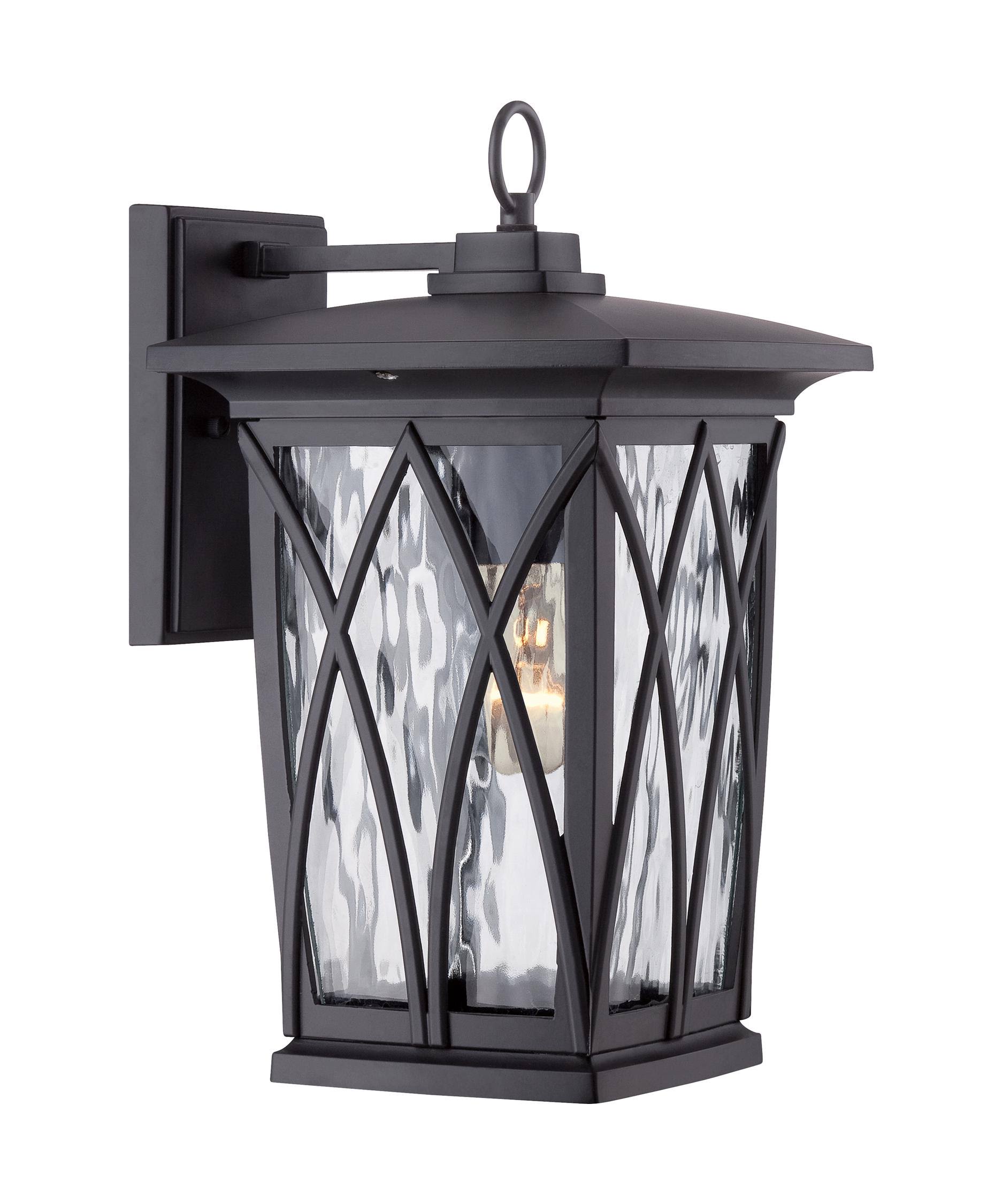 Quoizel Grover GVR8408K Outdoor Wall Lantern, Black