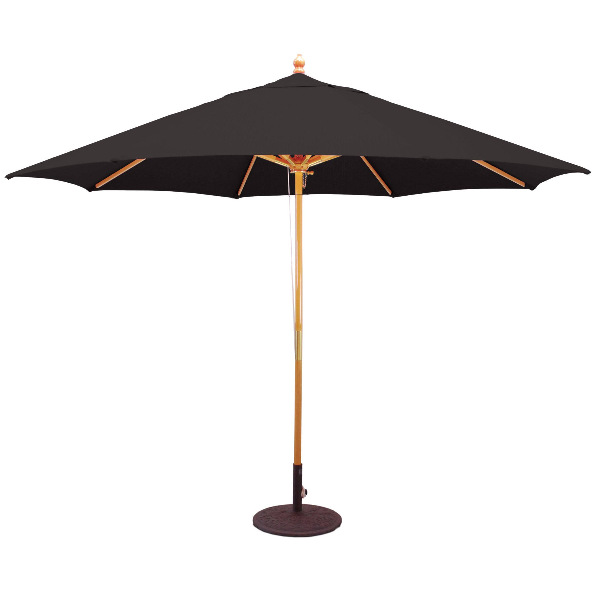 Galtech International 11& 4 Pulley Light Wood Umbrella - Black