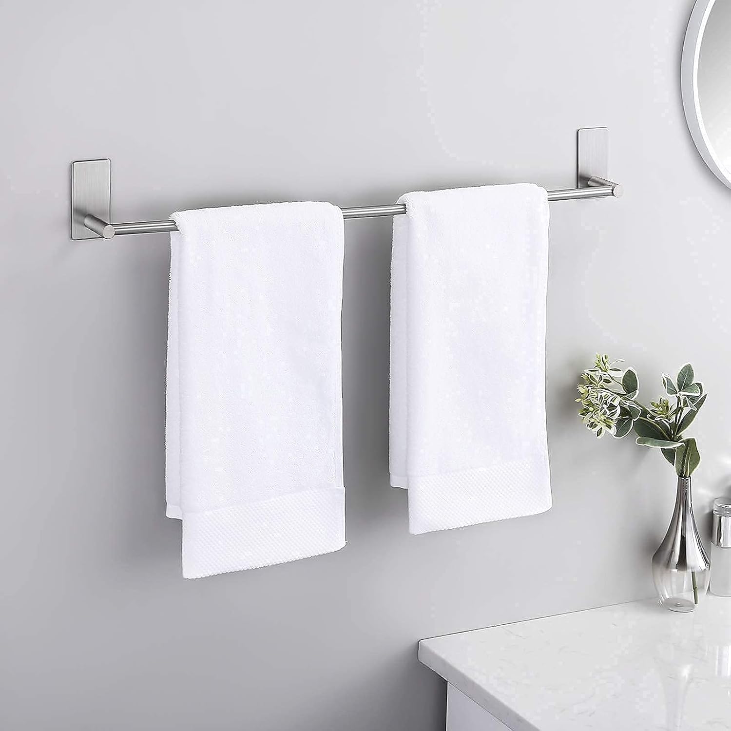 KES 24-Inch Adhesive Towel Bar and 15.7-Inch Shower Shelf for Bathroom Wall Mounted SUS304 Stainless Steel, BSC205S40B-2+A7000S60B-2 Pack of 2
