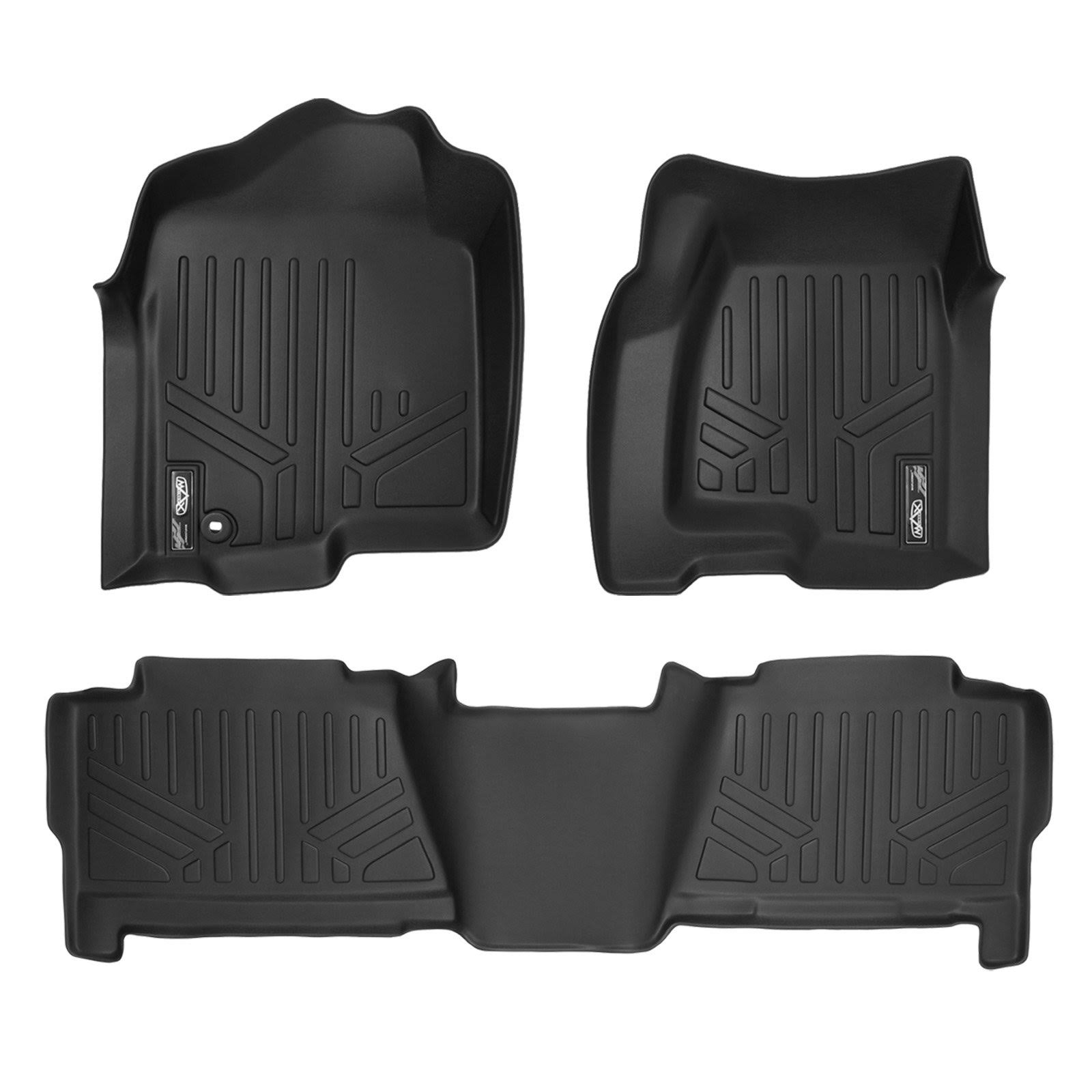 MAXLINER A0178/B0178 Smartliner 1st u0026 2nd Row Black Floor Liner Set