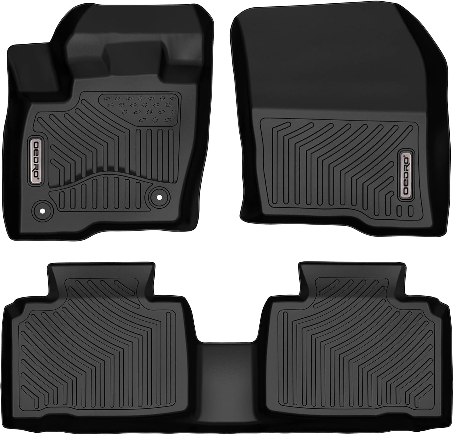 OEDRO Floor Mats Compatible for 2015-2022 Ford Edge, Unique Black TPE All-Weather Guard Includes 1st and 2nd Row: Front, Rear, Full Set Liners