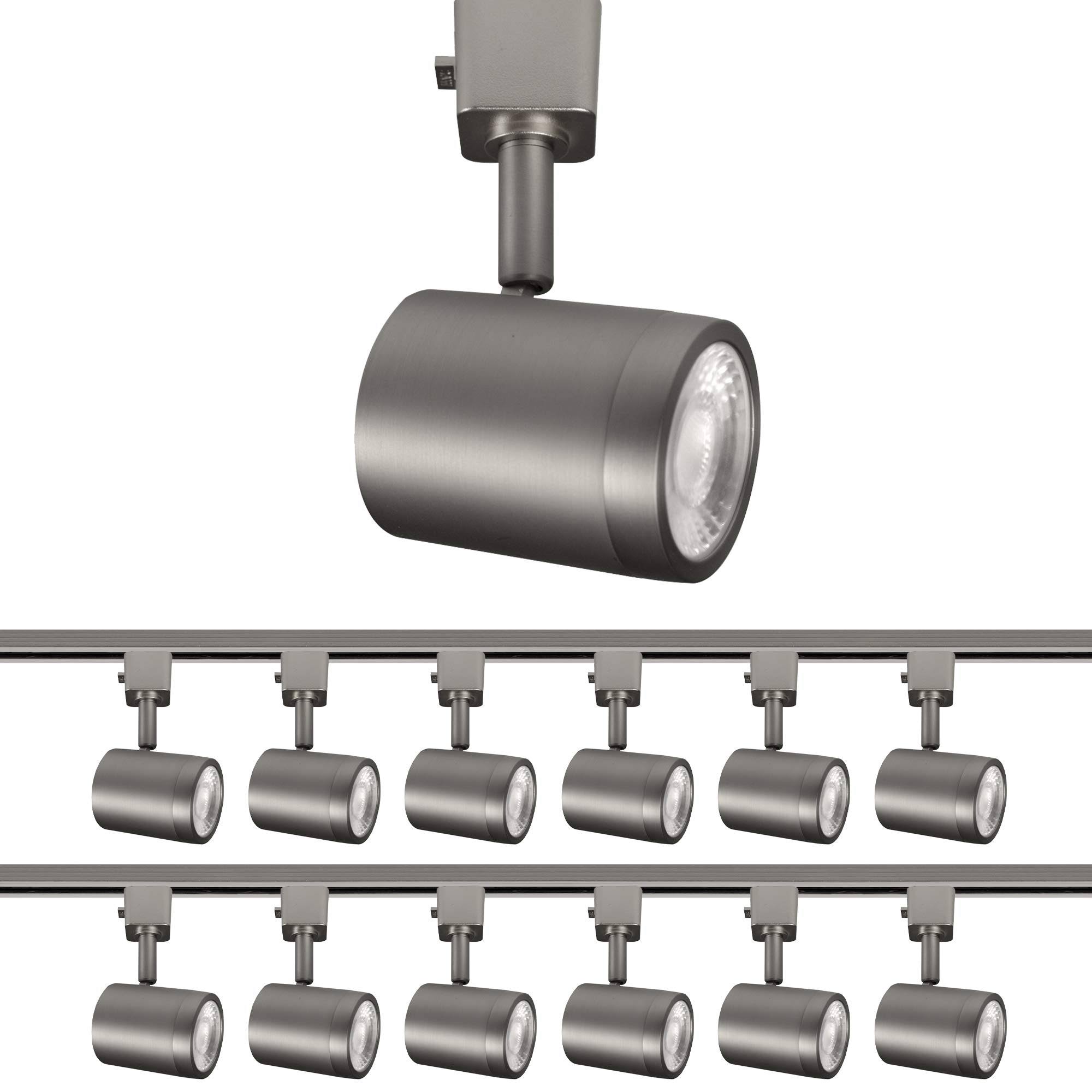 WAC Lighting Charge LED Line Voltage H-Track Head Multi-Pack - Color: / Brushed Nickel - H-8010-30-BN-12