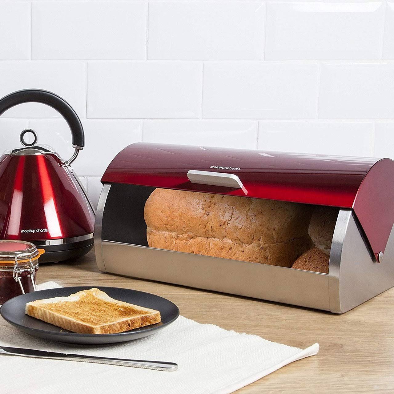 Morphy Richards 46241 Accents Roll Top Bread Bin - Red