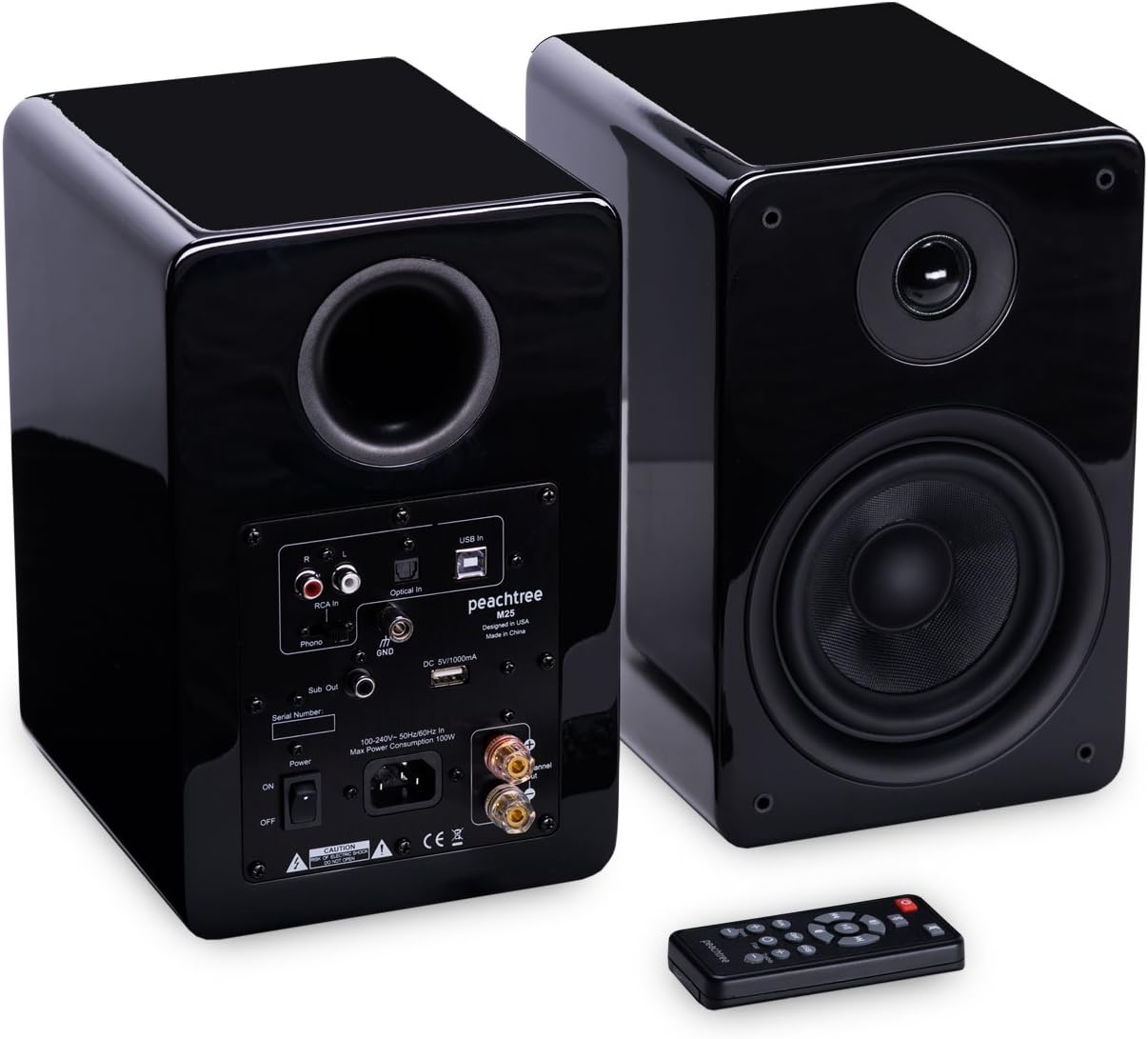 Peachtree Audio M25 Powered Speakers (Pair) - Piano Black