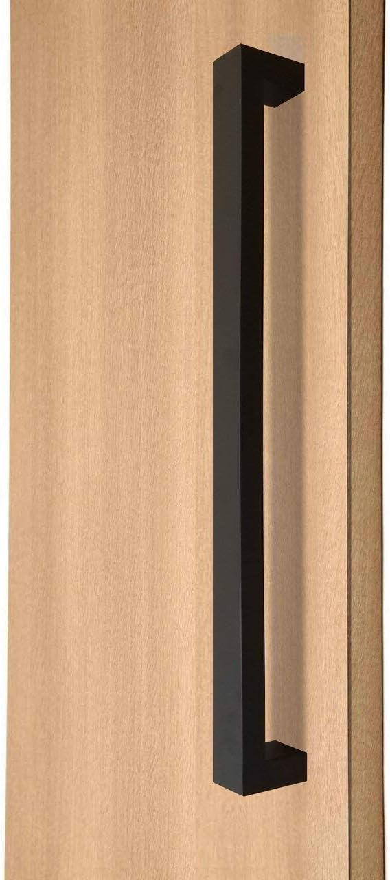 STRONGAR Modern & Contemporary Square / Rectangle Shape / 914mm / 36 inches / Push-Pull Stainless Steel Door Handle - Matte Black Powder Finish