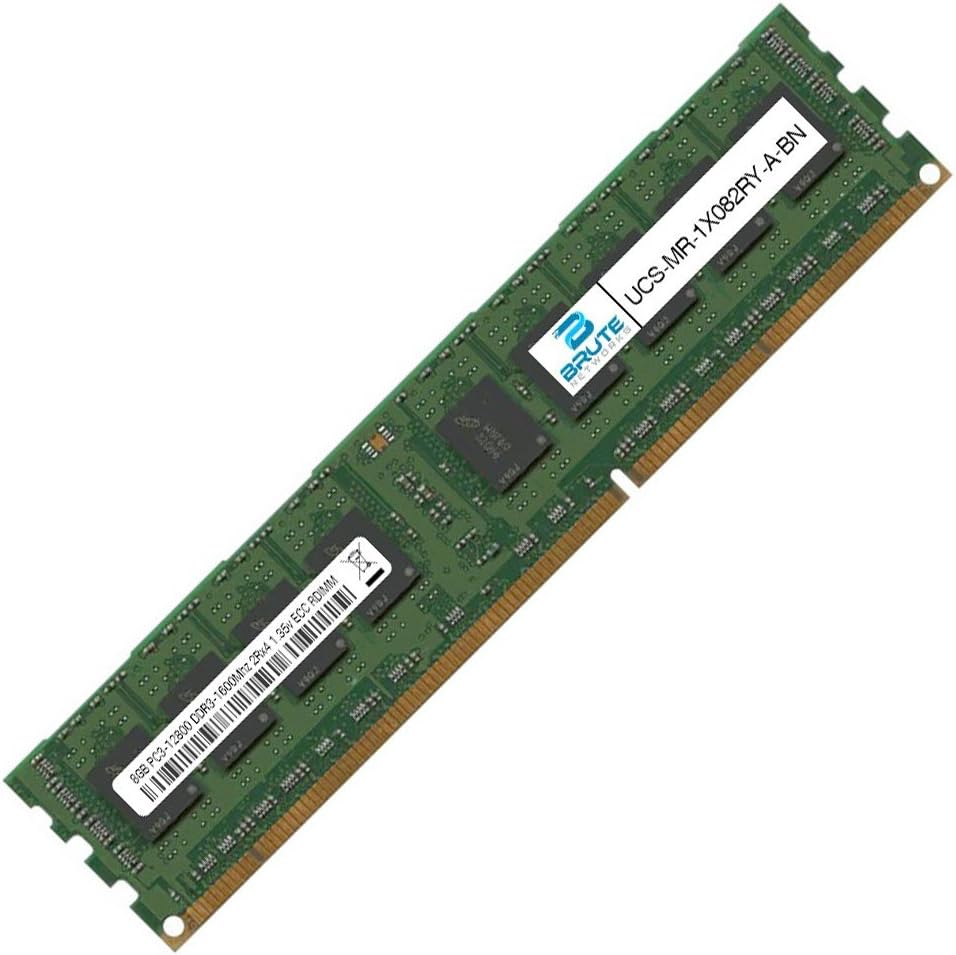 Brute Networks UCS-MR-1X082RY-A-BN - 8GB PC3-12800 DDR3-1600Mhz 2Rx4 1.35v ECC Registered RDIMM (Equivalent to OEM PN # UCS-MR-1X082RY-A) Pack of 2