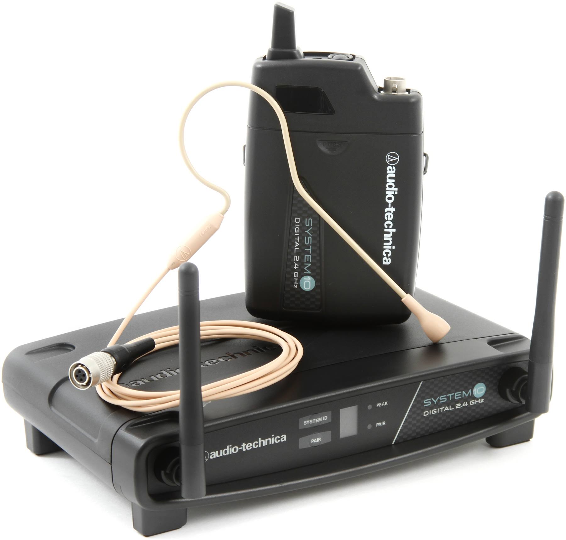 Audio-Technica ATW-1101/H92-TH 10 Digital Wireless Headset System - 2.4 GHz - Black