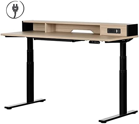 South Shore Desk, Soft Elm and Matte Black