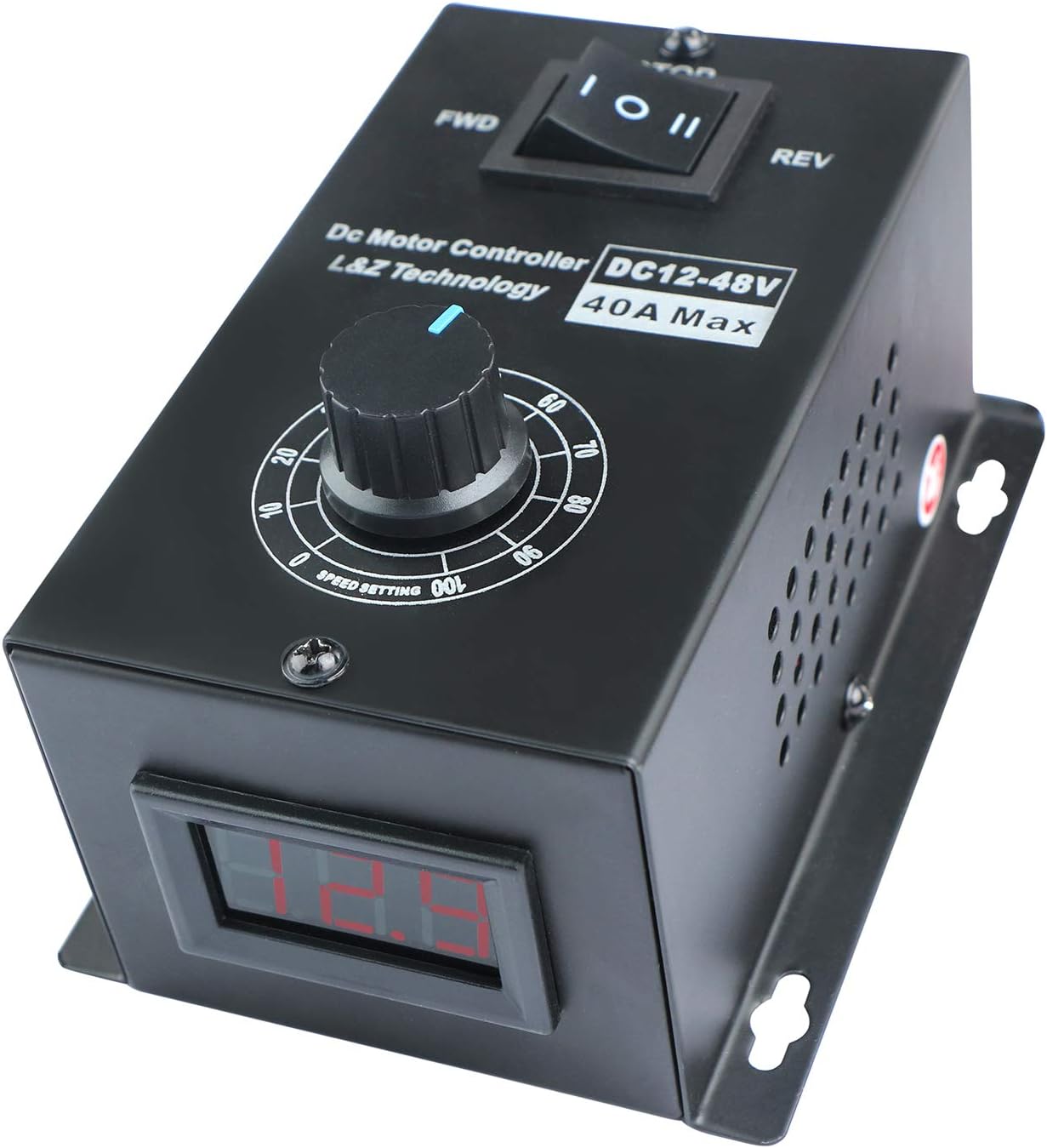 L&Z DC Motor Speed Controller PWM 12-48V 40A Brush Motor Adjustment Control Module 1200W 25kHZ Pack of 2