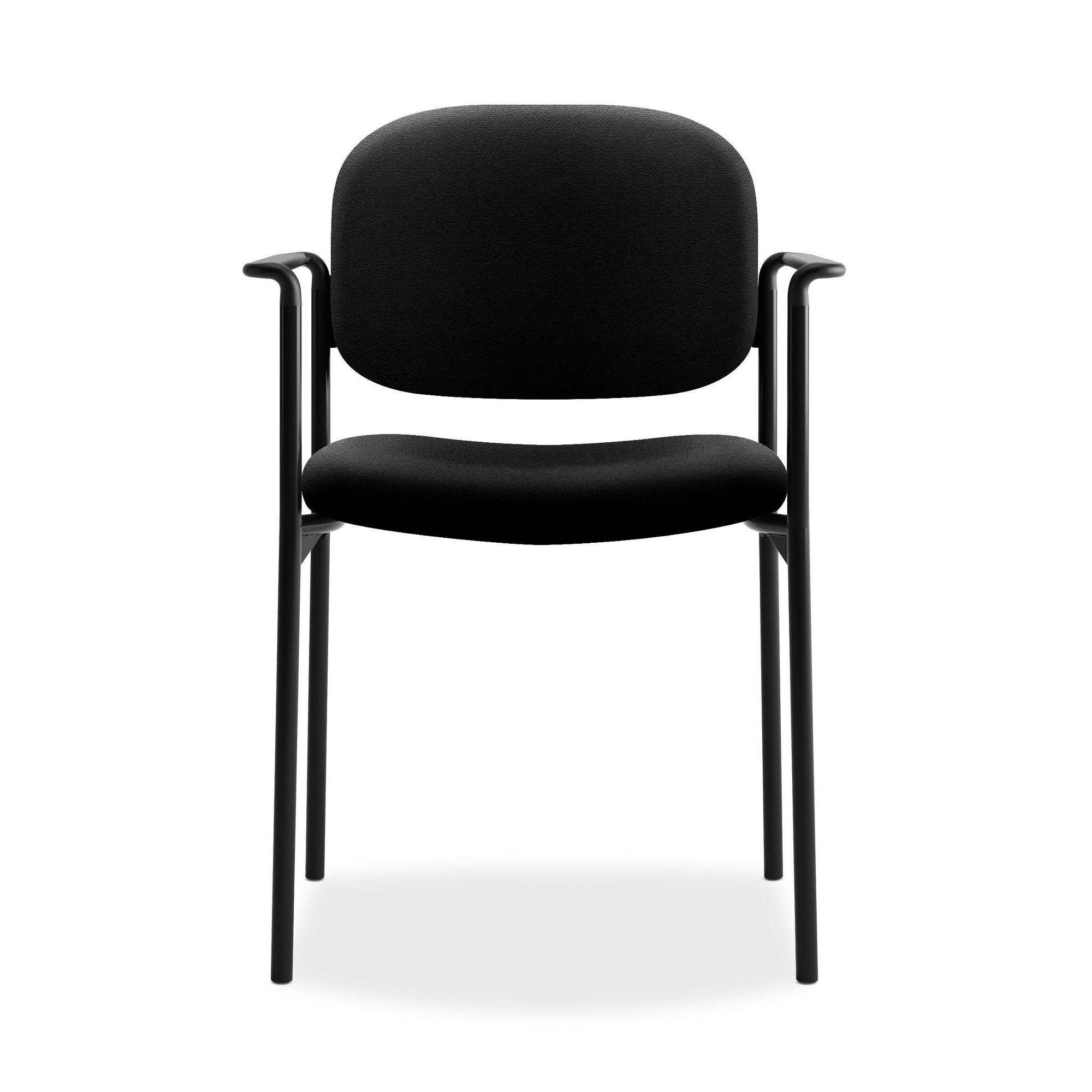 Basyx VL616 Series Stacking Guest Chair with Arms, Black