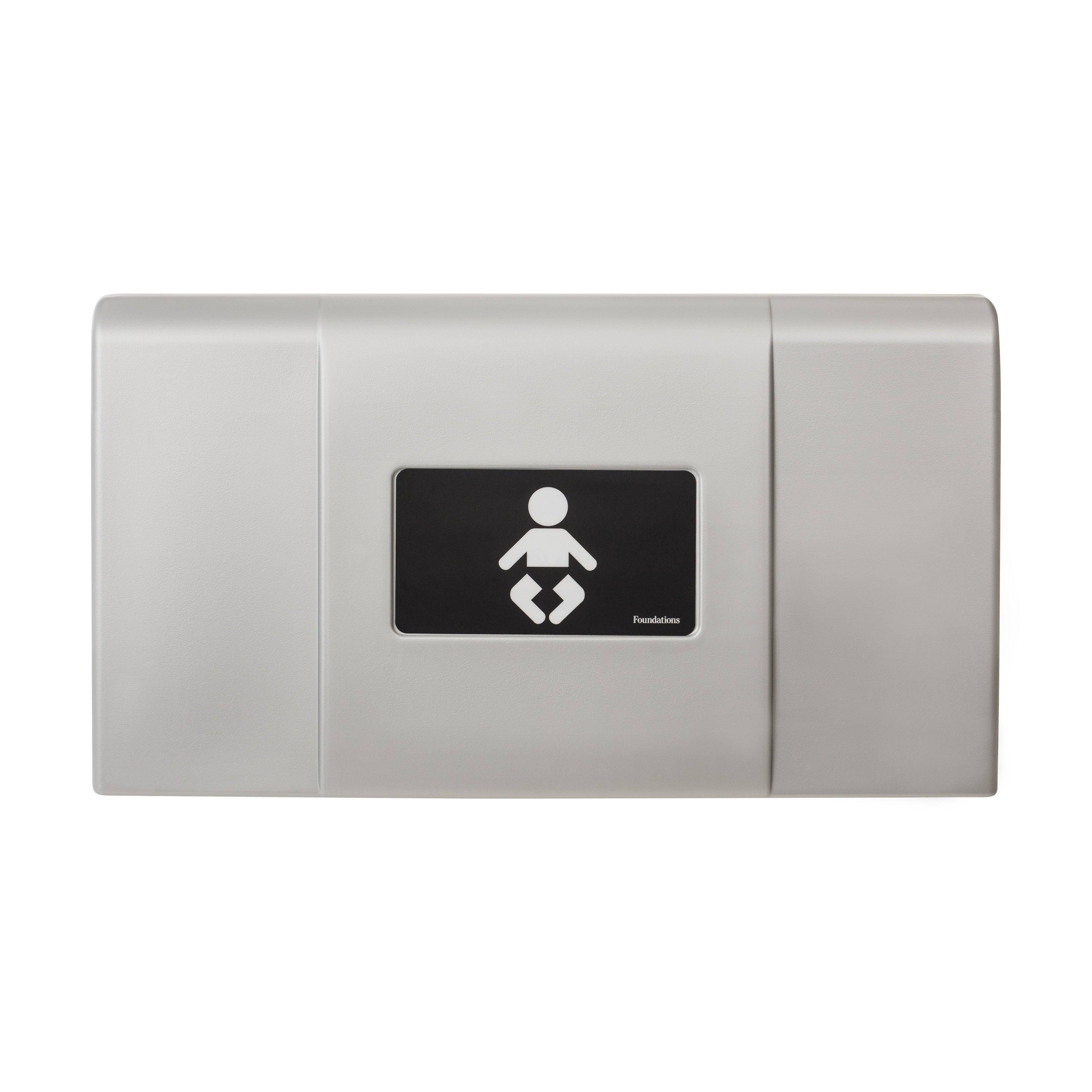 Foundations Ultra Horizontal Baby Changing Station (EZ Mount Backer Plate Included) - Metallic u0026 Black
