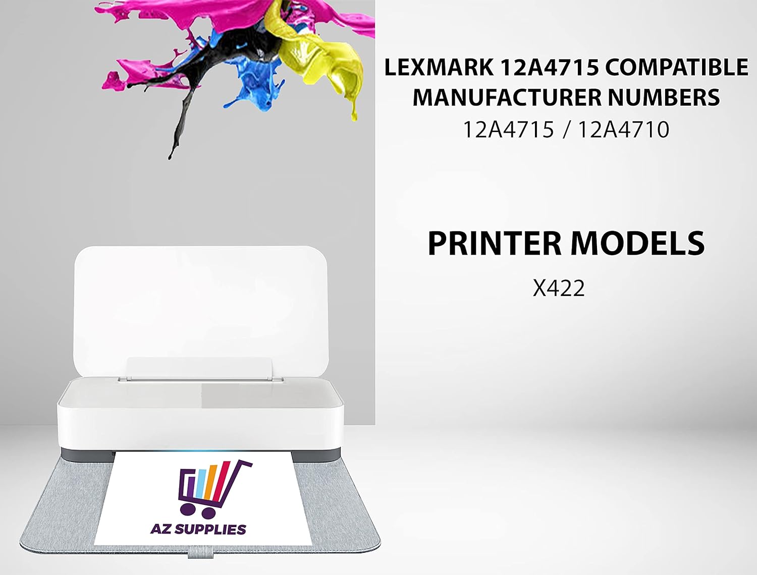 AZ Supplies Compatible Toner Cartridge Replacement for Lexmark 12A4715 12A4710 X422 Black 1 Pack