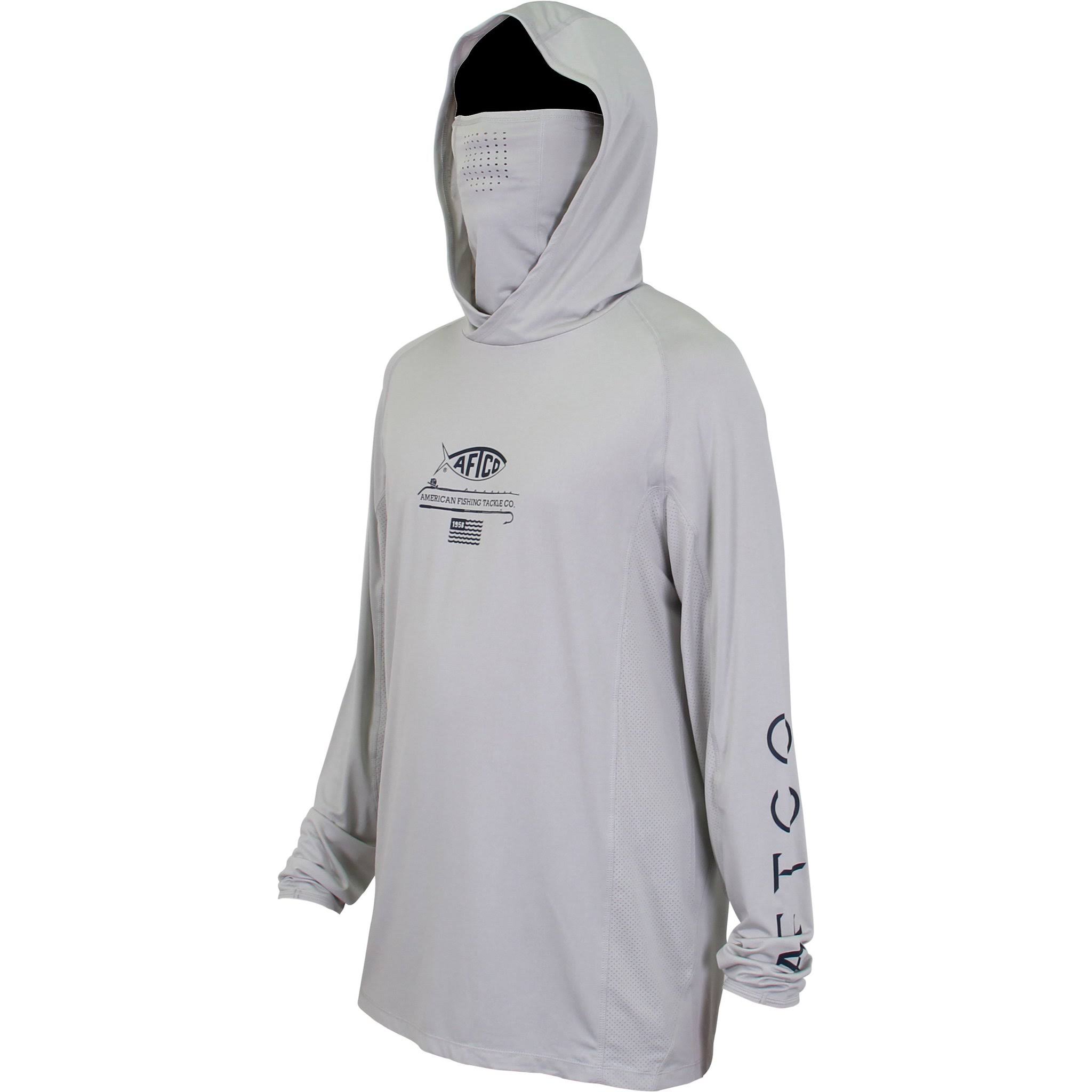 AFTCO Barracuda Geo Cool Fishing Hood u0026 Mask - Bahama Heather - S
