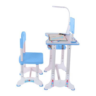 23.6x22 Kids Table with LED Lamp Reading Rack Zoomie Kids Color: Blue