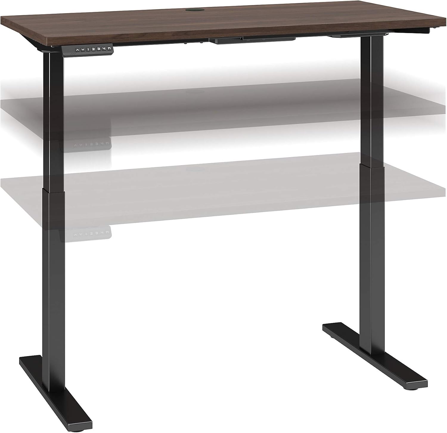 Bush Business Furniture Move 60 Series Height Adjustable Standing Desk, 48W x 24D, Black Walnut with Black Base