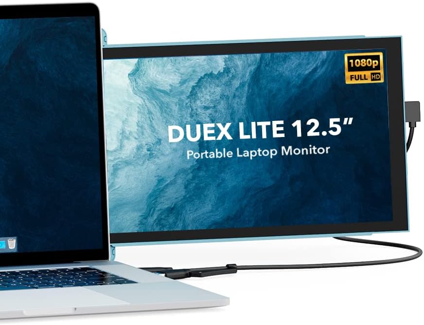 New Mobile Pixels Duex Lite Portable Monitor for Laptops (2022 Upgraded), 12.5