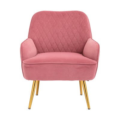 Accent Chair Living Room Chair Mercer41 Fabric: Pink Velvet