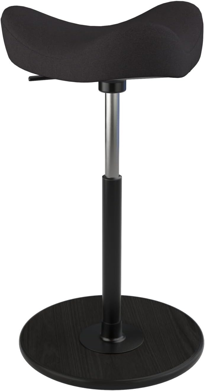 Varier Move Tilting Saddle Stool (Black Revive Fabric with Black Ash Base)