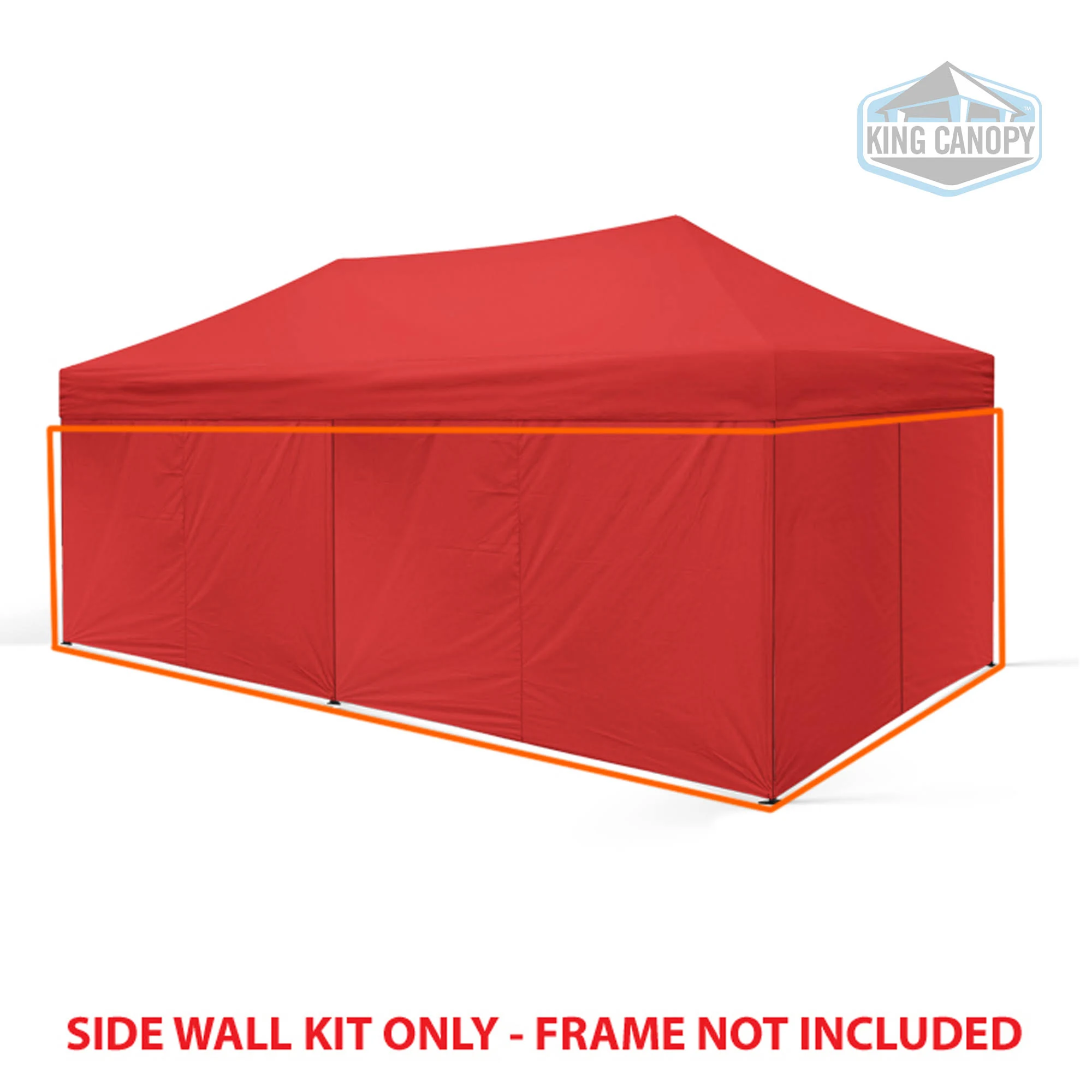 King Canopy Universal Instant 10x20 Side Walls - 6 Pack, Red