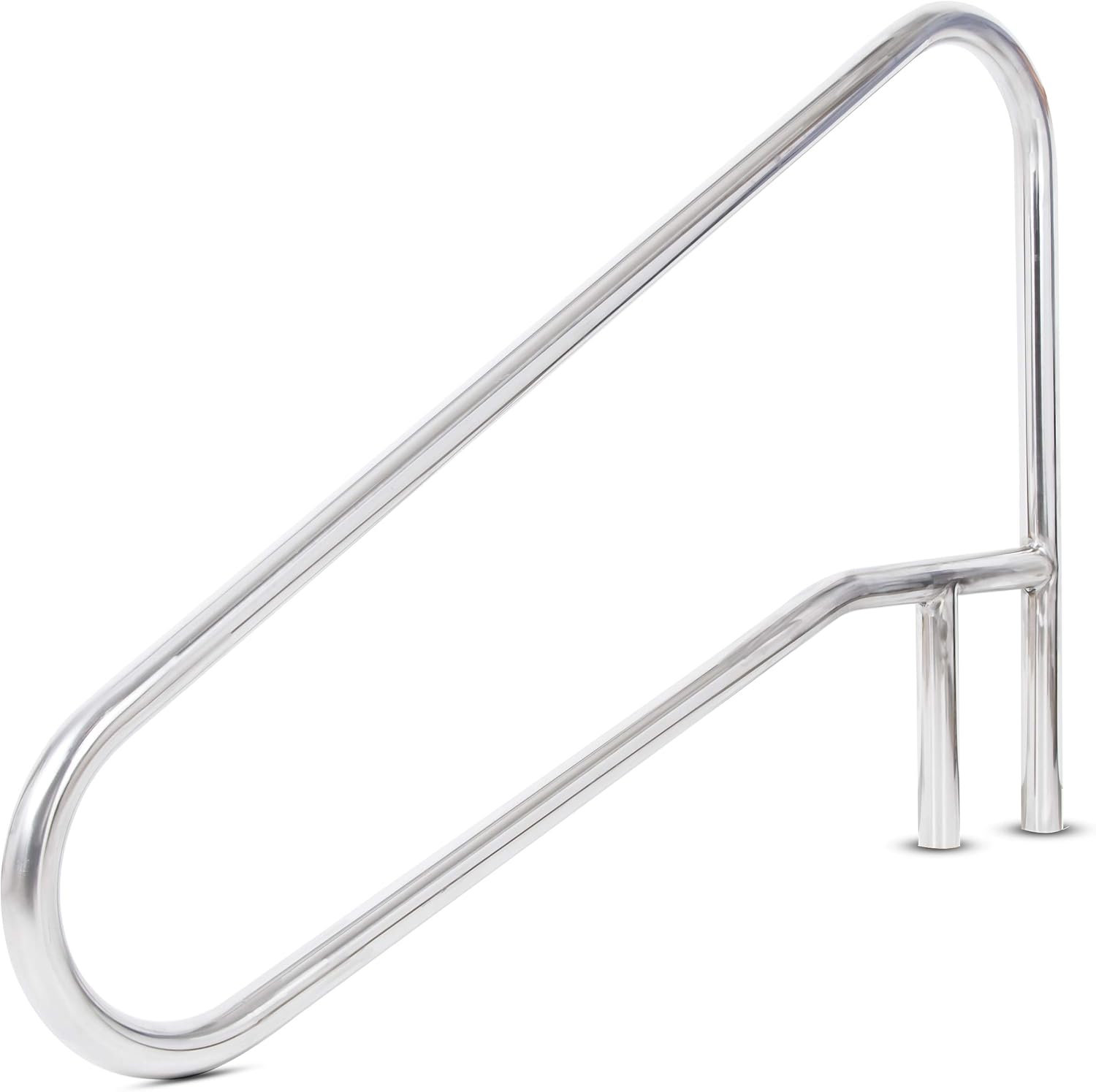 ECOTRIC Pool Handrail Deck Mounted Swimming Pool Step/Stair Rail 304 Stainless Steel Cross Brace