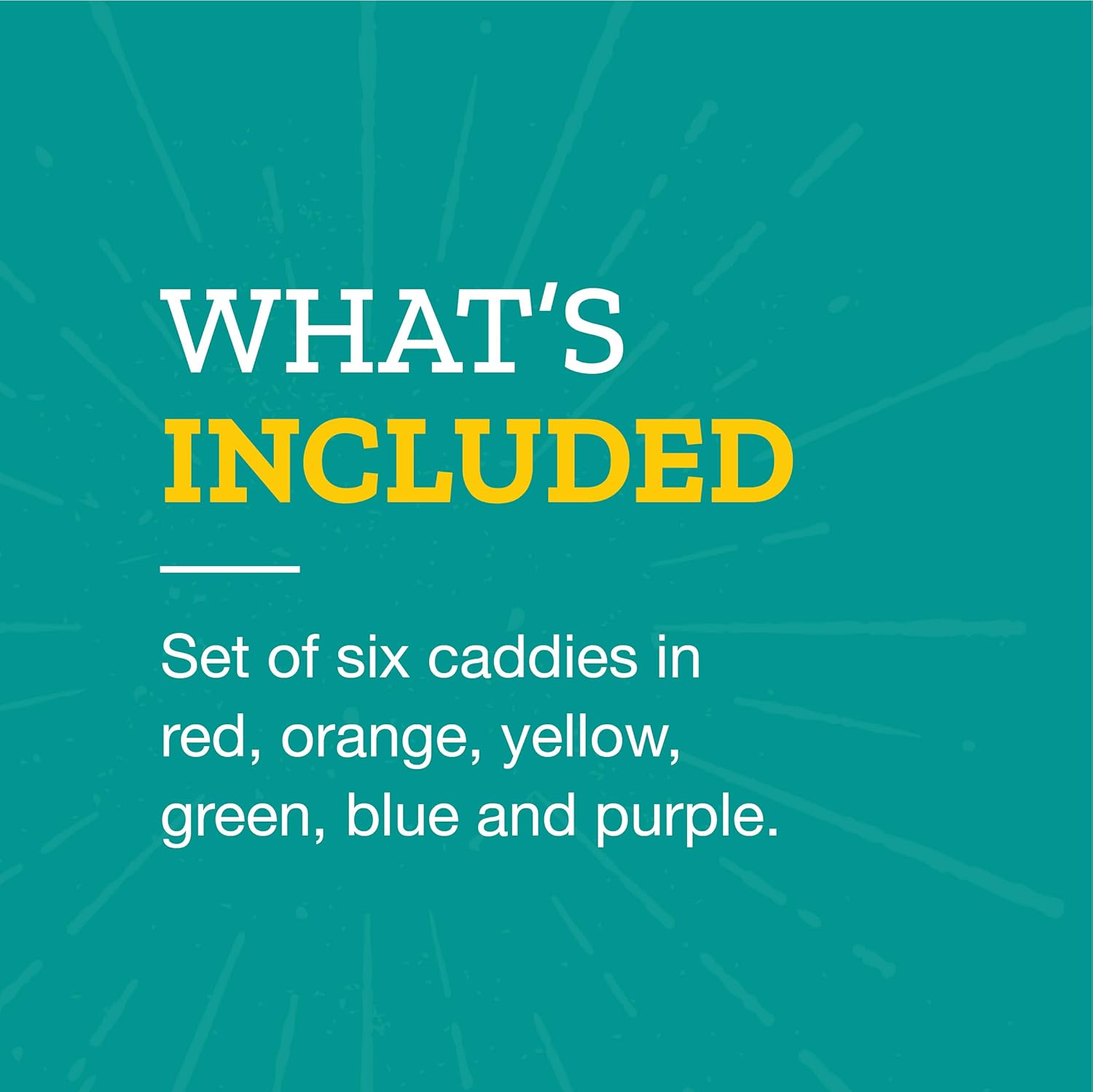 Really Good Stuff Small Stackable Utility Caddies - Assorted Rainbow Colors for Fun and Easy Storage of Small Items - (Set of 6) Pack of 2