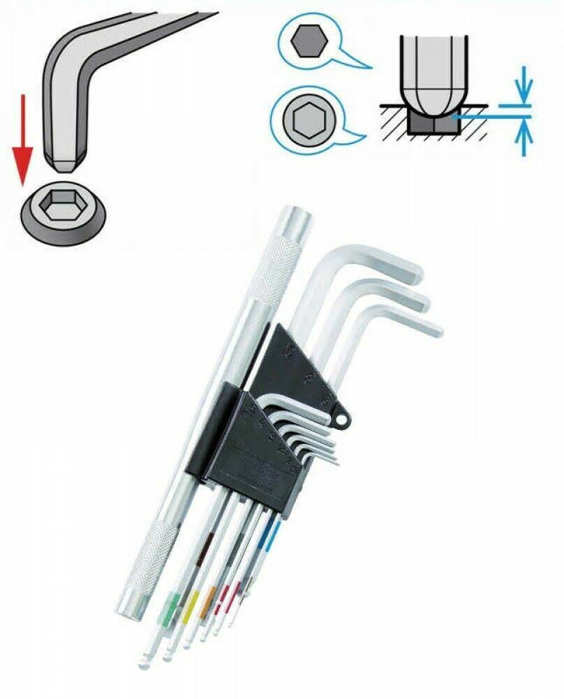 TRUSCO THBR-9S Ball Point / Half Pall Point Type Hex Wrench Set Japan Tracking