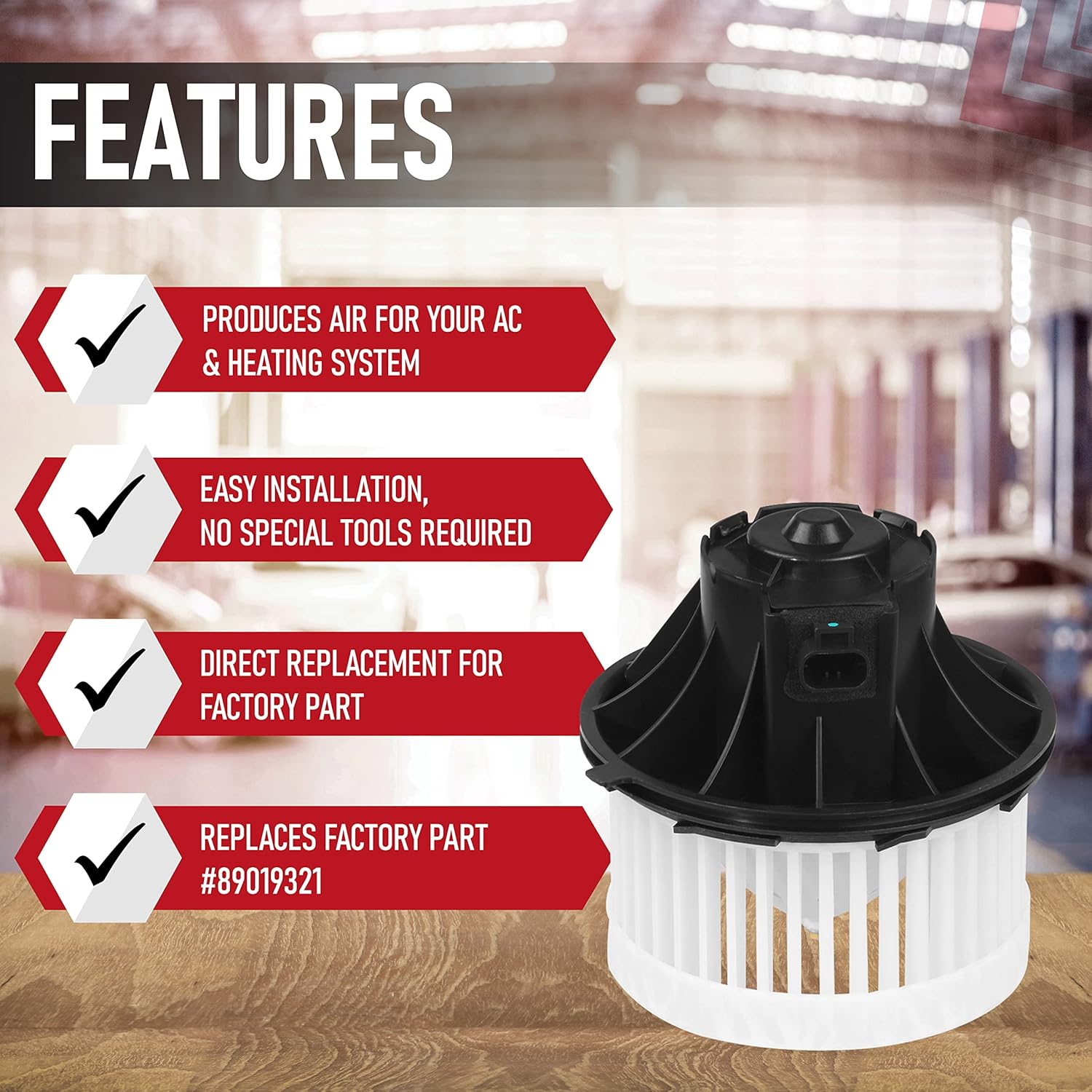 AC Heater Blower Motor HVAC - Compatible with Chevy, GMC, Cadillac Vehicles - Avalanche, Silverado 1500, Tahoe, Suburban, Sierra 2500, Yukon XL, Escalade - Replaces 35143, 1581647, 15-81647, 89019321 Pack of 2