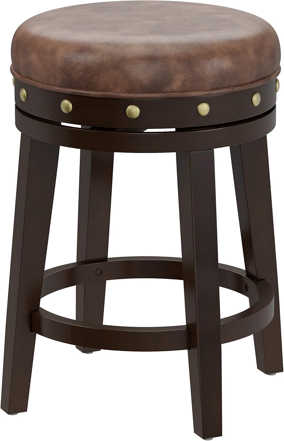 Hillsdale Benard Backless Swivel Counter Stool Height, Brown