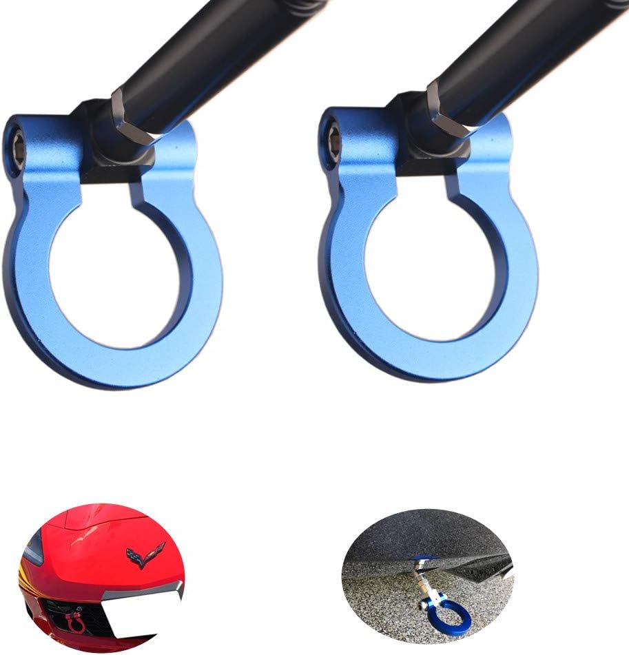 DEWHEL Racing Sports Track Racing Style Aluminum Tow Hook Front Rear for 14-21 Chevrolet Corvette C7 Z06 ZR1 Stingray Z51 (Red) Pack of 2