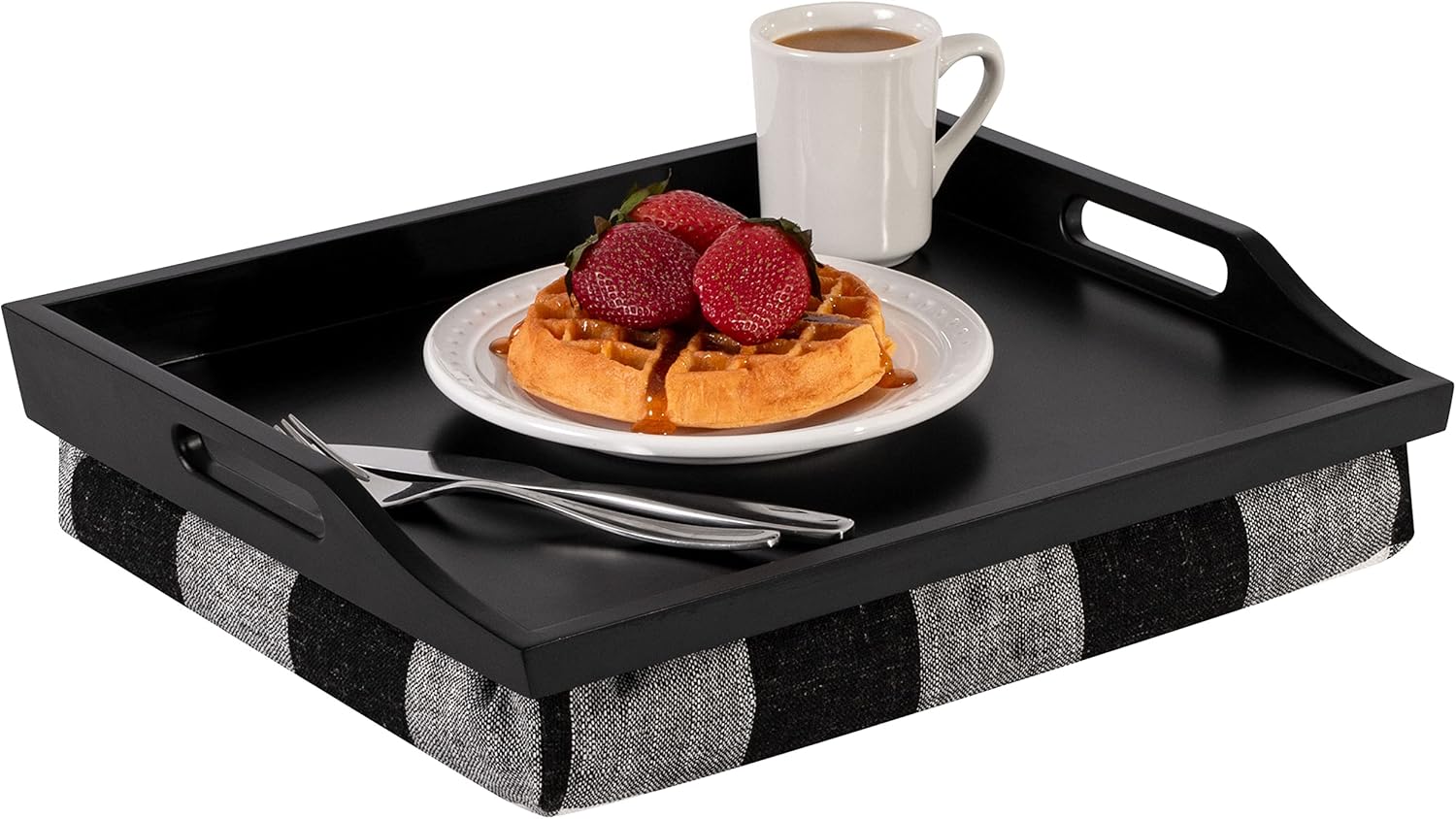 Rossie Home Lap Tray with Detachable Pillow, Serving Tray - Espresso Bamboo - Style No. 76102