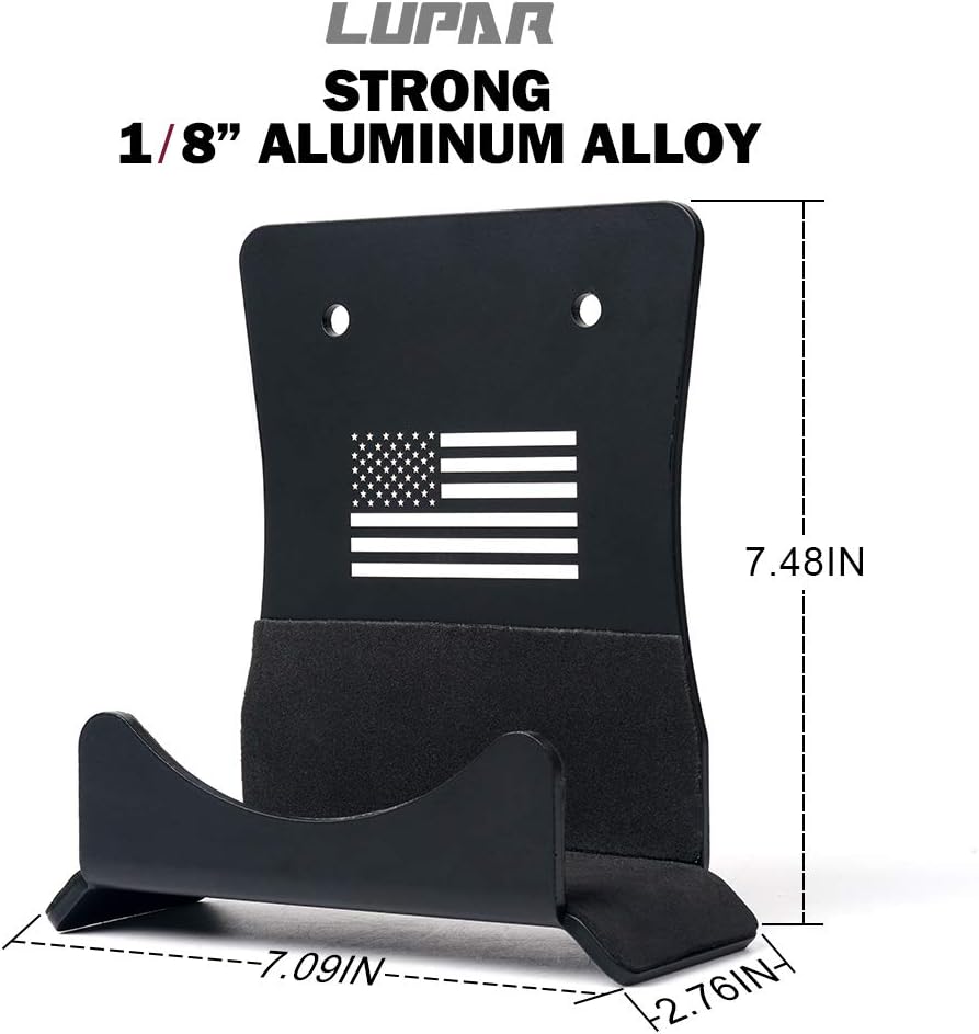 Lupar America Flag Storage Door Hangers, Aluminum Wall-Mounted Removable Door Storage Rack Holder with Rubber Lining Compatible with 1956-2021 Jeep Wrangler CJ YJ TJ LJ JK JKU JL JLU - 4PACK